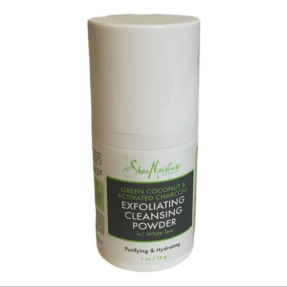 Shea Moisture Face Cleansing Powder Exfoliating Green Coconut Activated Charcoal